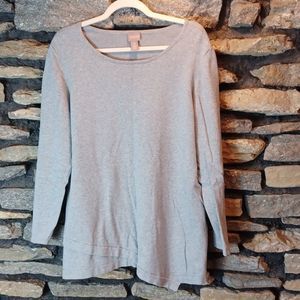 Women's Chico's long sleeve top gray sz 3 or XL